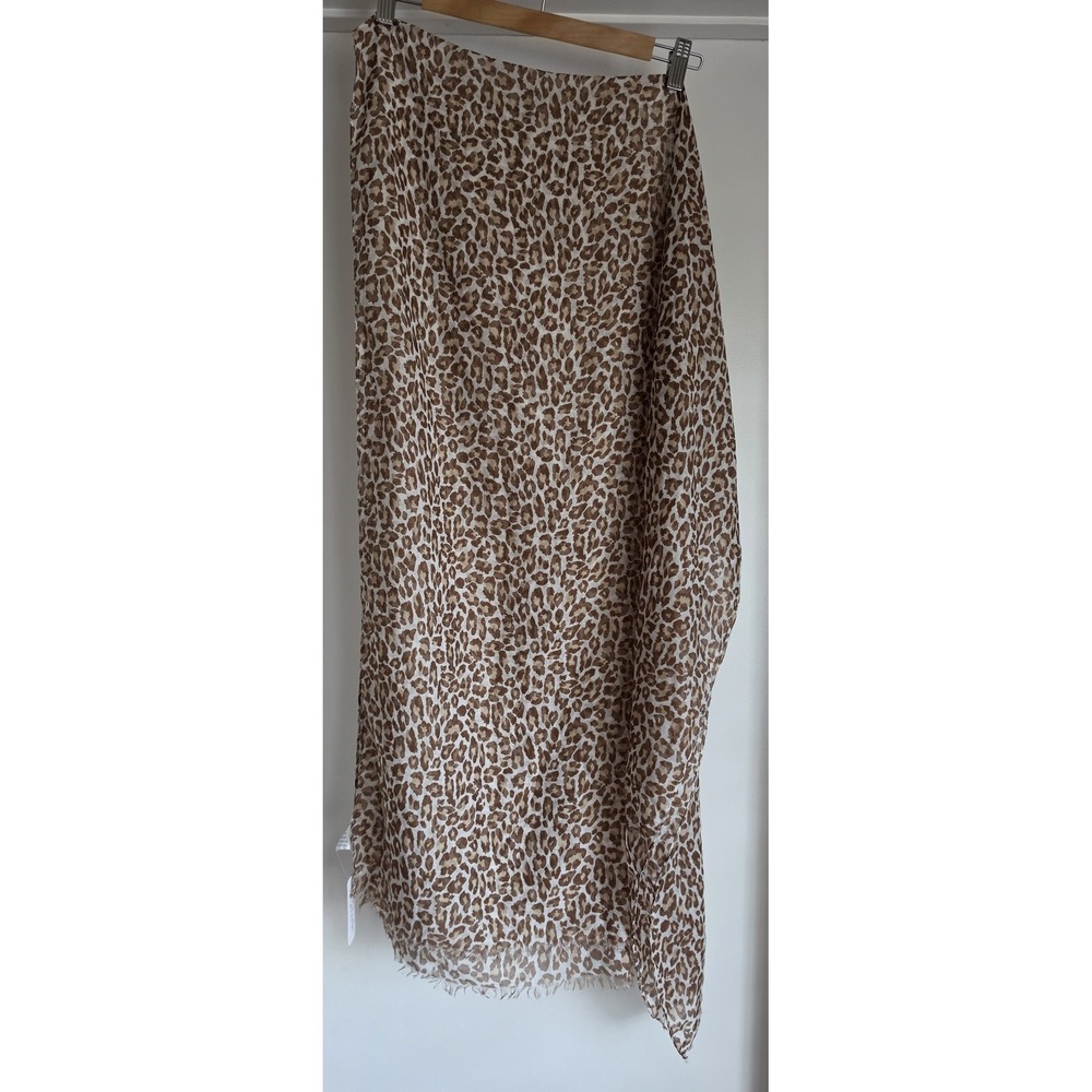 Charming Charlie Scarf Brown Beige Leopard Animal Print Rectangle Wrap Shawl NWT